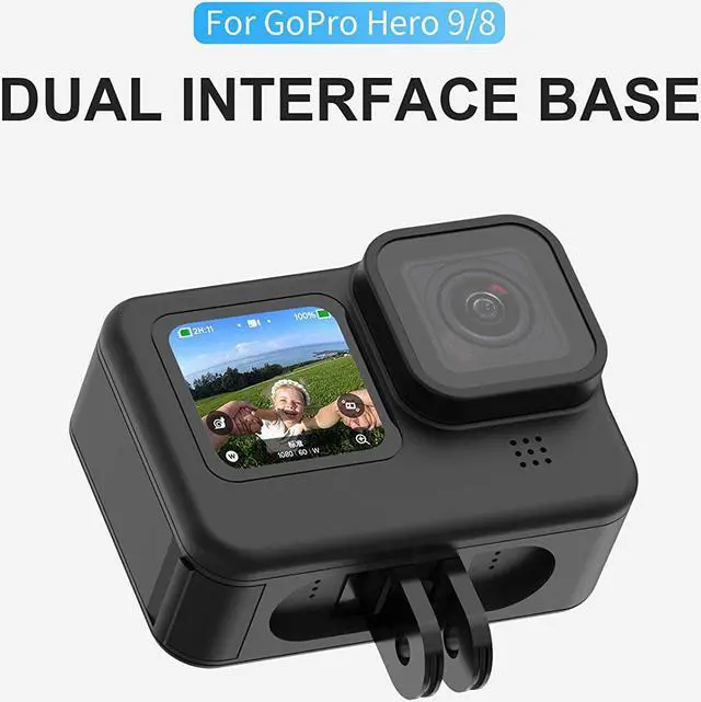 Alt view image 2 of 6 - BONAEVER Replacement Adapter Mount with 1/4 Tripod Connector Port for GoPro Max Hero 10 Hero 9 Hero 8 Black Dual Interface for Standraightly Mounting for Go Pro Selfie Standick Tripod Accessories