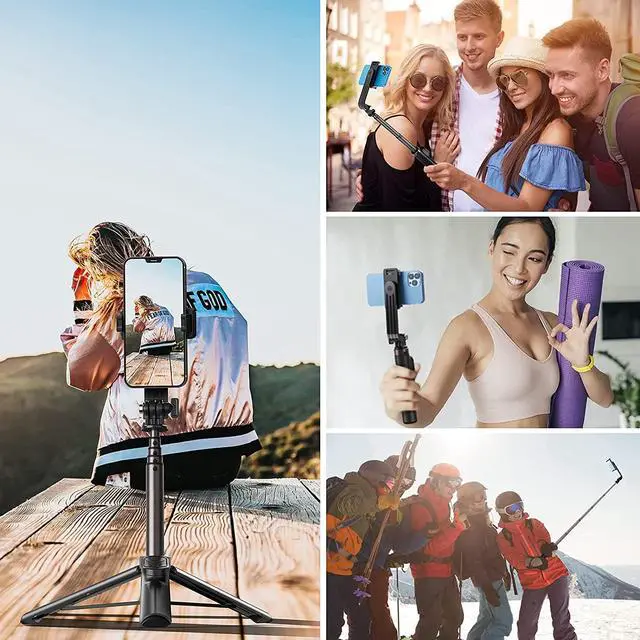 Alt view image 5 of 6 - BONAEVER 3-in-1 Selfie Standick with Wireless Remote for GoPro Hero 10 Black / Hero 9 / Hero 8 / GoPro MAX Aluminum Alloy Monopod Tripod Bluetooth Remote Control can be Controlled GoPro/iPhone/ roid