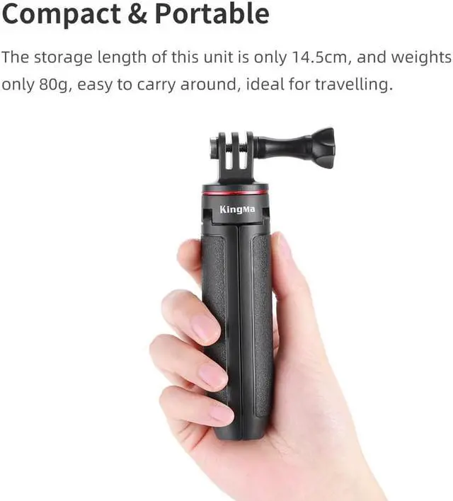 Alt view image 4 of 7 - BONAEVER Extension Grip Tripod Vlog for Action Camera GoPro HERO 9 / 8 / 7 MAX Brica DJI OSMO