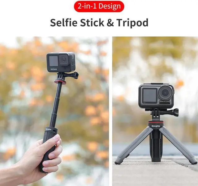 Alt view image 7 of 7 - BONAEVER Extension Grip Tripod Vlog for Action Camera GoPro HERO 9 / 8 / 7 MAX Brica DJI OSMO
