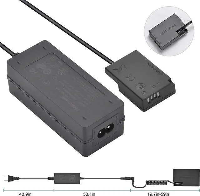 Alt view image 7 of 7 - BONAEVER LP-E17 Replacement Dummy Battery AC Power Supply Adapter DC Coupler Charger Kit for Canon EOS 77D 200D 750D 760D 800D 850D M3 M5 M6 RP Camera