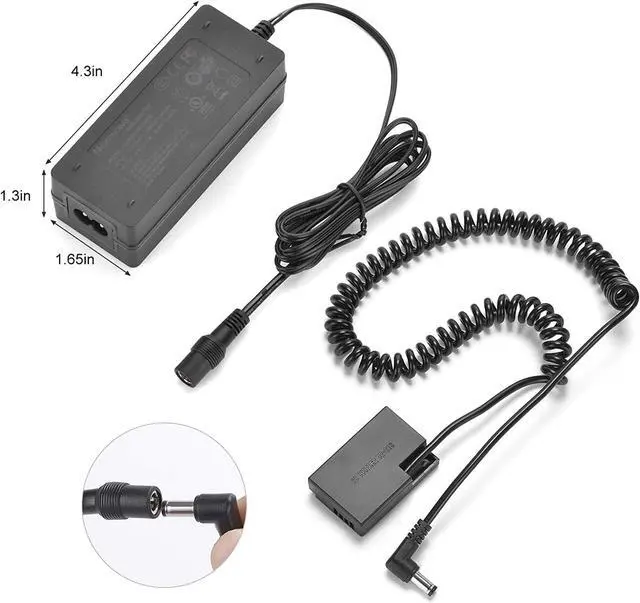 Alt view image 3 of 7 - BONAEVER LP-E17 Replacement Dummy Battery AC Power Supply Adapter DC Coupler Charger Kit for Canon EOS 77D 200D 750D 760D 800D 850D M3 M5 M6 RP Camera