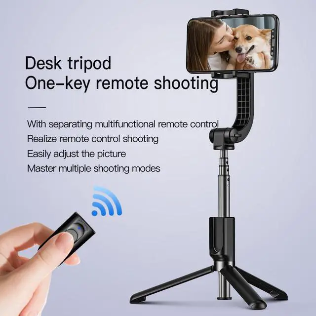 Alt view image 3 of 7 - BONAEVER Smartphone Gimbal Standabilizer 1-Axis Phone Gimbal Built-In Extension Rod Portable Foldable Phone Holder Selfie Standick Android iPhone Gimbal Vlogging Standabilizer YouTube TikTok Video