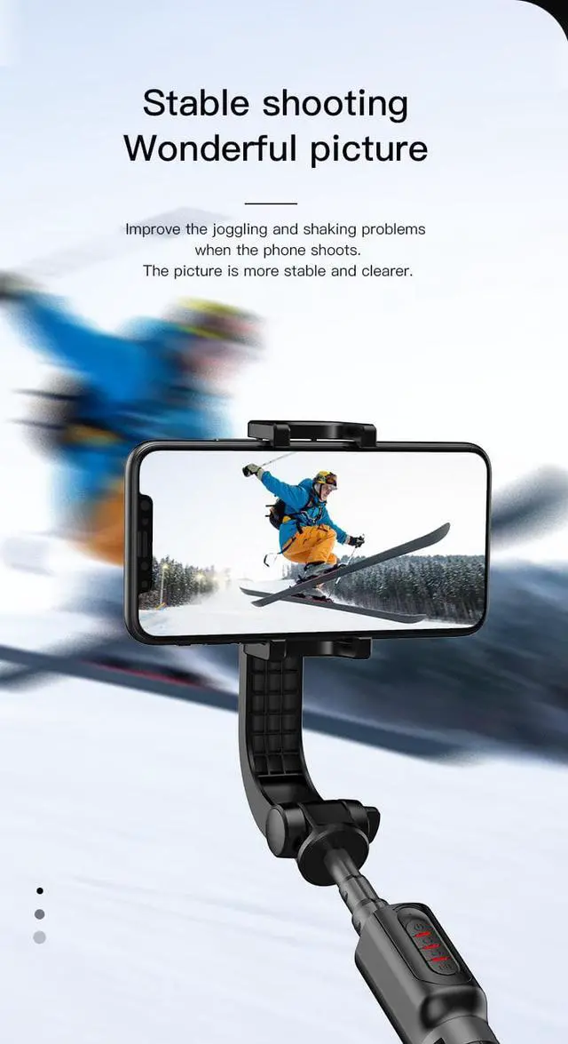Alt view image 4 of 7 - BONAEVER Smartphone Gimbal Standabilizer 1-Axis Phone Gimbal Built-In Extension Rod Portable Foldable Phone Holder Selfie Standick Android iPhone Gimbal Vlogging Standabilizer YouTube TikTok Video