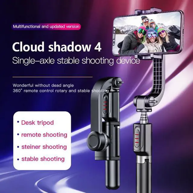 Alt view image 6 of 7 - BONAEVER Smartphone Gimbal Standabilizer 1-Axis Phone Gimbal Built-In Extension Rod Portable Foldable Phone Holder Selfie Standick Android iPhone Gimbal Vlogging Standabilizer YouTube TikTok Video