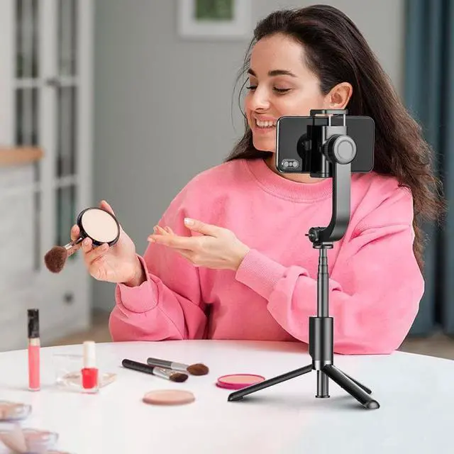 Alt view image 7 of 7 - BONAEVER Smartphone Gimbal Standabilizer 1-Axis Phone Gimbal Built-In Extension Rod Portable Foldable Phone Holder Selfie Standick Android iPhone Gimbal Vlogging Standabilizer YouTube TikTok Video