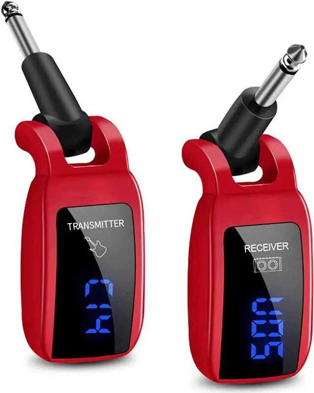 Main image of BONAEVER Wireless Guitar Systerm UHF Wireless Guitar Transmitter Receiver 164 Feet Range with HD LED Screen for Electric Guitar Bass Musical In Standruments