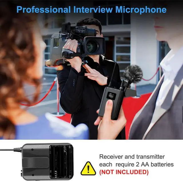 Alt view image 6 of 7 - BONAEVER Wireless Lavalier Microphone Professional UHF Wireless Mic Systerm for DSLR CamerasiPhone Android SmartphonesVideo RecordingVlogging Interview Teaching328' ft Audio Range