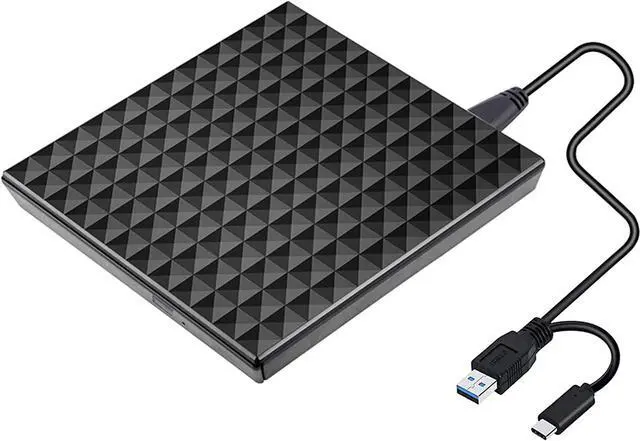 Main image of BONAEVER External DVD Drive USB 3.0 Type-C CD DVD +/-RW Optical Drive USB C Burner Slim CD/DVD ROM Rewriter Writer Reader Portable for Laptop Desktop MacBook Mac OS Windows 10/8/7/XP