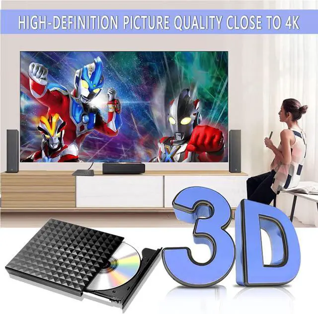 Alt view image 2 of 7 - BONAEVER External DVD Drive USB 3.0 Type-C CD DVD +/-RW Optical Drive USB C Burner Slim CD/DVD ROM Rewriter Writer Reader Portable for Laptop Desktop MacBook Mac OS Windows 10/8/7/XP