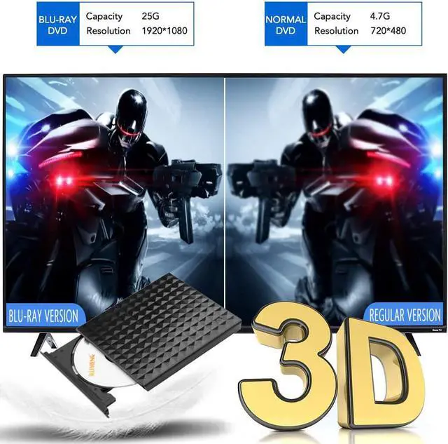 Alt view image 3 of 7 - BONAEVER External DVD Drive USB 3.0 Type-C CD DVD +/-RW Optical Drive USB C Burner Slim CD/DVD ROM Rewriter Writer Reader Portable for Laptop Desktop MacBook Mac OS Windows 10/8/7/XP