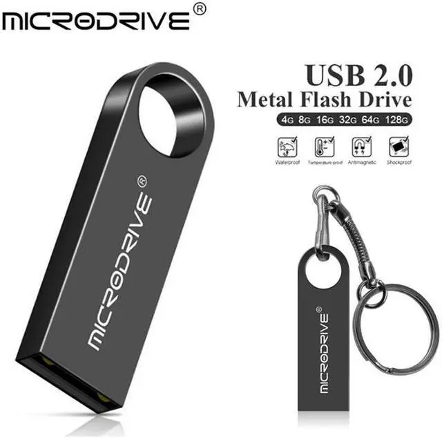 Main image of BONAEVER Mini USB Flash Drive Microdrive 32GB Data Traveler USB 2.0 Flash Drive Speed Up to 100MB/s Metal Memory Standick Black 32GB