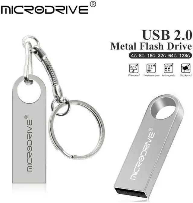 Main image of BONAEVER Mini USB Flash Drive Microdrive 16GB Data Traveler USB 2.0 Flash Drive Speed Up to 100MB/s Metal Memory Standick Silver 16GB