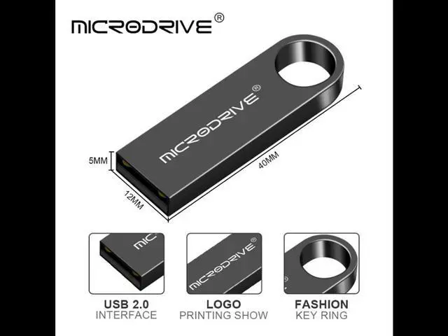 Alt view image 2 of 7 - BONAEVER Mini USB Flash Drive Microdrive 32GB Data Traveler USB 2.0 Flash Drive Speed Up to 100MB/s Metal Memory Standick Black 32GB