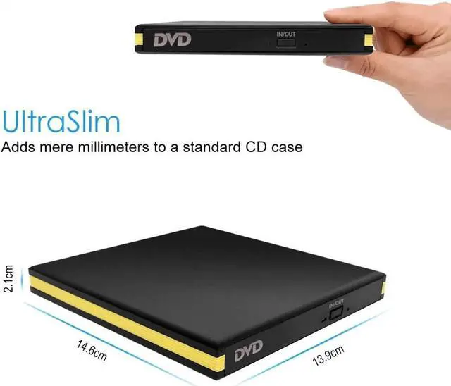 Alt view image 5 of 7 - BONAEVER USB 3.0 External DVD Drive USB Portable CD Drive DVD Drive External CD Burner Disc Drive Burner for Desktop Computer MacBook Mac OS Windows 10/8/7 XP Vi Standa
