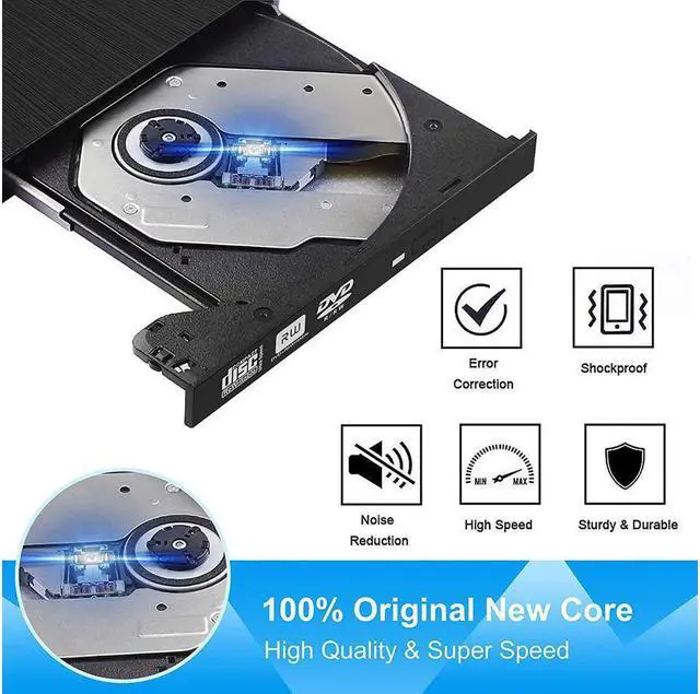 Alt view image 5 of 7 - BONAEVER External CD/DVD Drive for Laptop USB-C & USB 3.0 CD/DVD ROM Drive Reader Writer Burner Compatible with Laptop PC MacBook Mac Windows 10/8/7 Linux OS Apple
