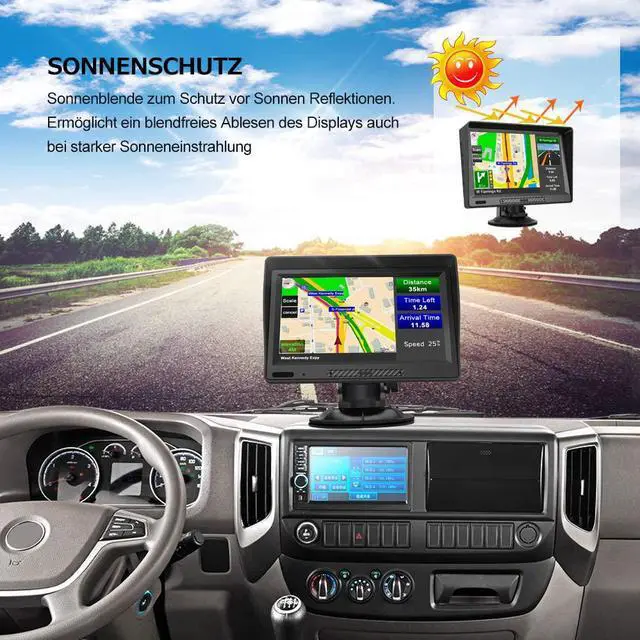 Alt view image 4 of 6 - BONAEVER 9 Inch Touch Screen GPS Navigator Navigation for Cars Trucks with Visor Bluetooth Voice Turn Direction Guidance Support Speed Red Light Warning