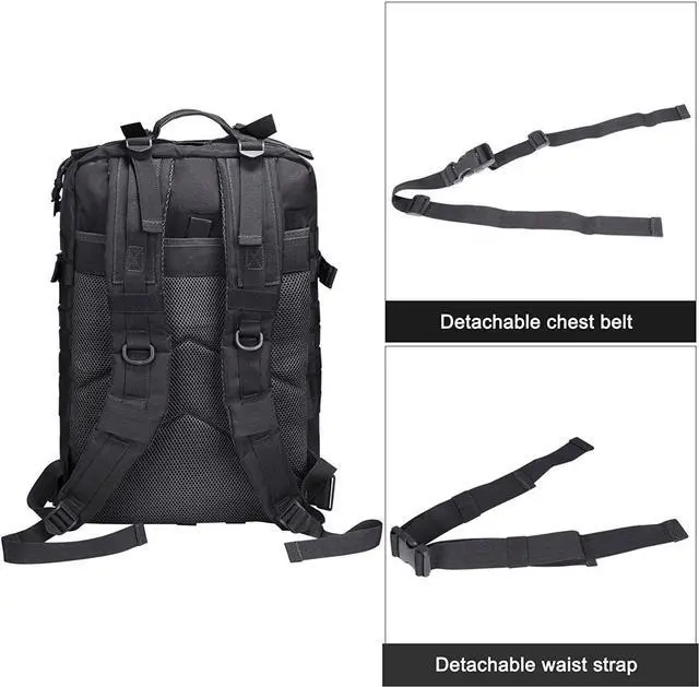 Alt view image 6 of 7 - BONAEVER Tactical Military Molle Backpack 1.2 gal (40 L) Large Capacity 180° Large Opening Removable Multi-functional For Outdoor Activities Mountain Climbing Hiking Traveling