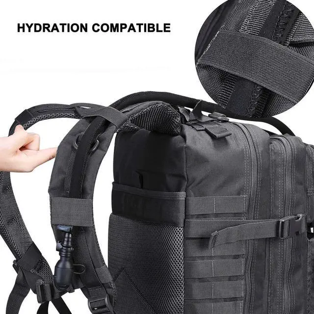 Alt view image 5 of 7 - BONAEVER Tactical Military Molle Backpack 1.2 gal (40 L) Large Capacity 180° Large Opening Removable Multi-functional For Outdoor Activities Mountain Climbing Hiking Traveling
