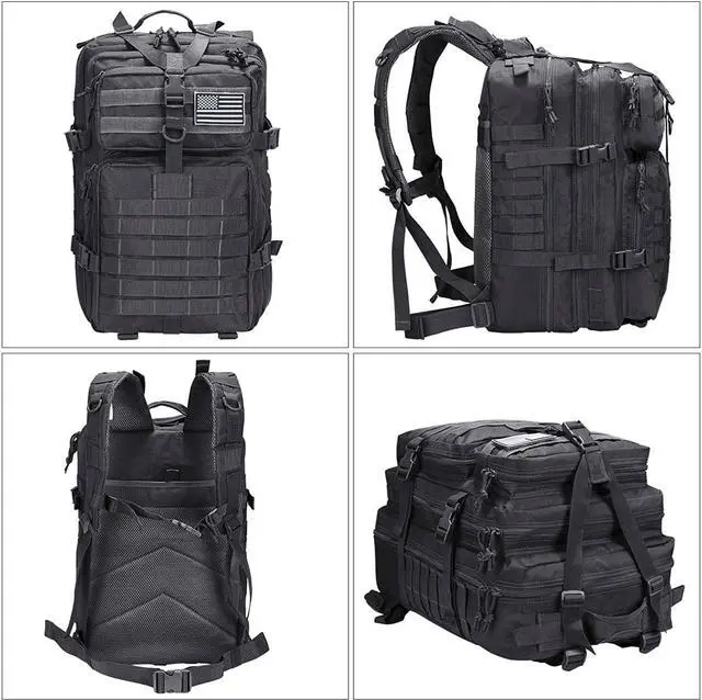 Alt view image 3 of 7 - BONAEVER Tactical Military Molle Backpack 1.2 gal (40 L) Large Capacity 180° Large Opening Removable Multi-functional For Outdoor Activities Mountain Climbing Hiking Traveling