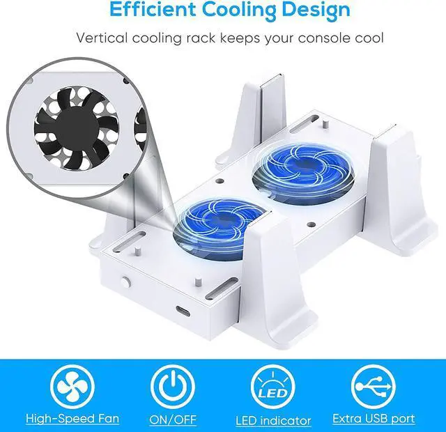 Alt view image 4 of 7 - BONAEVER Cooling Stand Compatible with Xbox Series S Dual Purpose Cooling Fan Cooler System Dock Station Accessories 3 Level Adjustable Speed & 2 Extra USB Ports (Only Compatible with Xbox Series S)