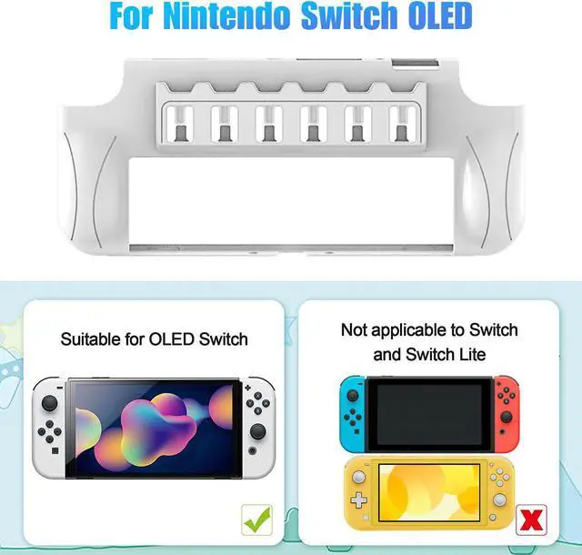 Alt view image 2 of 7 - BONAEVER Switch Protective Case for Nintendo Switch OLED Stand Cover with 6 Game Card Standorage for NS Switch OLED Console & Joycon Controller Shockproof & Anti-Scratch