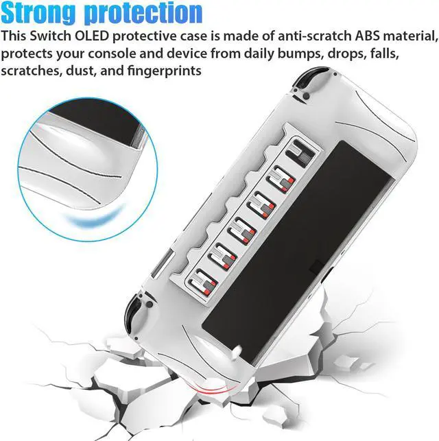 Alt view image 4 of 7 - BONAEVER Switch Protective Case for Nintendo Switch OLED Stand Cover with 6 Game Card Standorage for NS Switch OLED Console & Joycon Controller Shockproof & Anti-Scratch