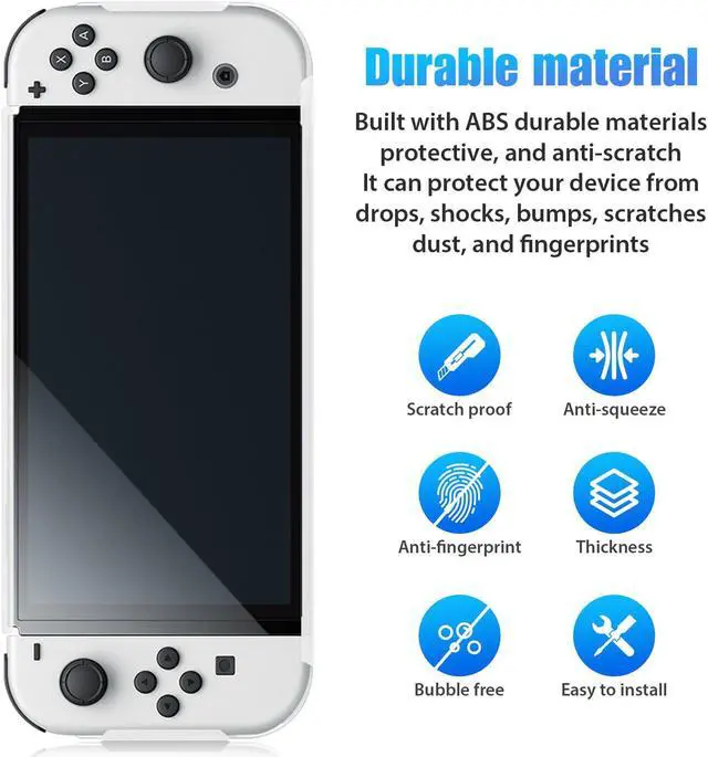Alt view image 5 of 7 - BONAEVER Switch Protective Case for Nintendo Switch OLED Stand Cover with 6 Game Card Standorage for NS Switch OLED Console & Joycon Controller Shockproof & Anti-Scratch