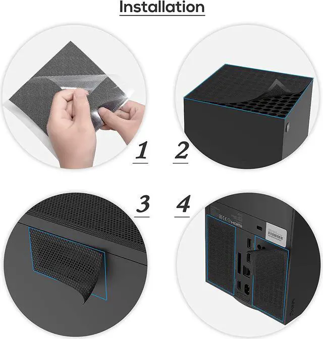 Alt view image 4 of 6 - BONAEVER Du Stand Filter for Xbox Series X Vent Du Stand Filter Cover Top Case Du Stand Proof Filter Cover for Xbox Series X- 2 Pack