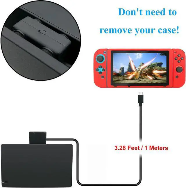 Alt view image 3 of 6 - BONAEVER Extender Cable Replacement for Nintendo Switch / Switch OLED Dock Support 10 Gbps Data Transfer Rate - 3.28 feet