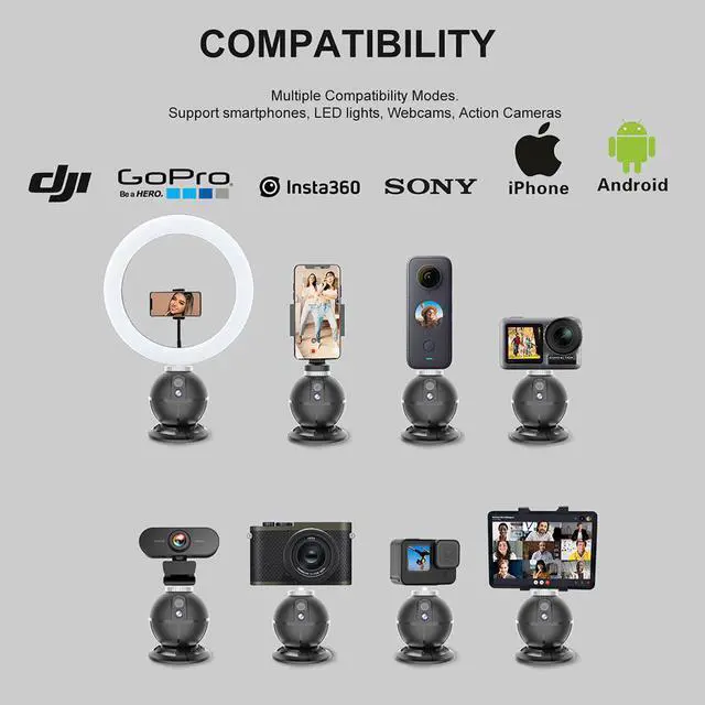 Alt view image 5 of 7 - BONAEVER Smart AI Gimbal Standabilizer Auto Rotation Selfie Standick 360° Object Tracking Phone Holder For Selfies Vlog Shooting Live Standreaming