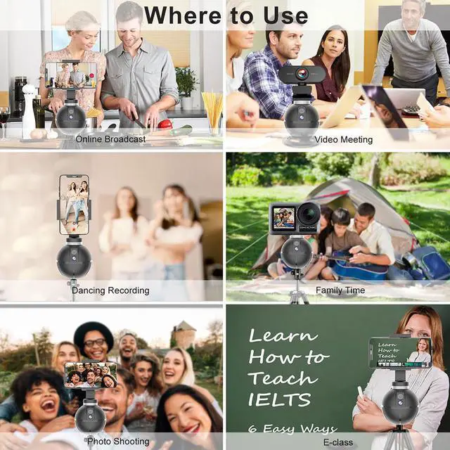 Alt view image 4 of 7 - BONAEVER Smart AI Gimbal Standabilizer Auto Rotation Selfie Standick 360° Object Tracking Phone Holder For Selfies Vlog Shooting Live Standreaming