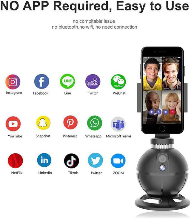 Alt view image 2 of 7 - BONAEVER Smart AI Gimbal Standabilizer Auto Rotation Selfie Standick 360° Object Tracking Phone Holder For Selfies Vlog Shooting Live Standreaming