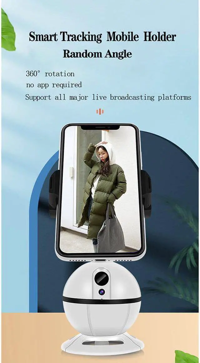 Alt view image 4 of 6 - BONAEVER Smart AI Gimbal Standabilizer Auto Rotation Selfie Standick 360° Object Tracking Phone Holder For Selfies Vlog Shooting Live Standreaming White