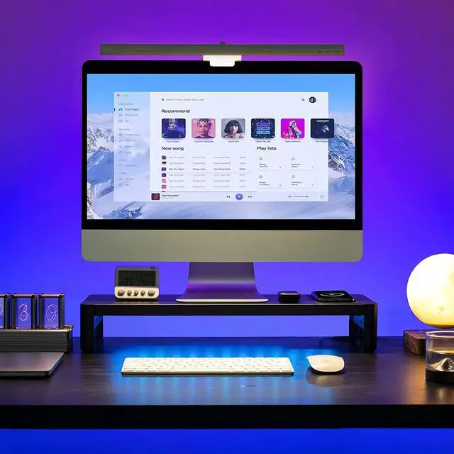 Alt view image 6 of 7 - BONAEVER Monitor Stand Riser with Wireless Charger USB 3.0 Hub Support Data Transfer Extra Storage Standeel Desk Organizer for Laptop Computer Up to 27 inches 66 Pounds