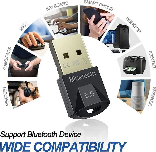 Alt view image 4 of 7 - BONAEVER USB Bluetooth AdapterEncrypted Wireless TransmissionMini Bluetooth 5.0 Applicable to Laptops Desktop Computers Mice Keyboards Headsets Speakers PrintersWindows 10/8.1/8/7