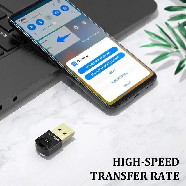 Alt view image 7 of 7 - BONAEVER USB Bluetooth AdapterEncrypted Wireless TransmissionMini Bluetooth 5.0 Applicable to Laptops Desktop Computers Mice Keyboards Headsets Speakers PrintersWindows 10/8.1/8/7