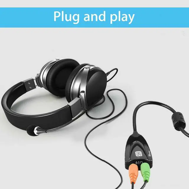 Alt view image 6 of 7 - BONAEVER External 7.1 Channel USB Sound Card Mic Headphone Adapter Cable for PC Laptop
