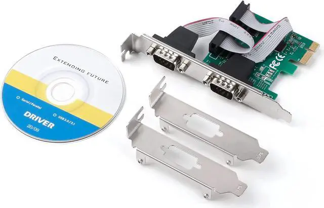 Alt view image 5 of 5 - BONAEVER 2 Port PCI Express DB9 RS232 Serial Adapter Expansion Card with Low Profile Brackets for Windows/Linux