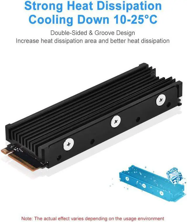Alt view image 2 of 7 - BONAEVER M.2 2280 Heatsink for PS5 / PC Double-Sided Heat Sink Alloy Aluminum NGFF NVME Cooling Sink with 4 Thermal Conductivity Silicone Pads M.2 SSD Cooler Set for 2280 M.2 SSD