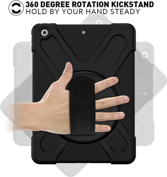 Alt view image 4 of 7 - BONAEVER For iPad 9th Generation Case iPad 8th/7th Generation 10.2 Case with Pencil Holder Stand and Strap Shoulder Strap zenrich Rugged Case for iPad 10.2 inch 2021/2020/2019