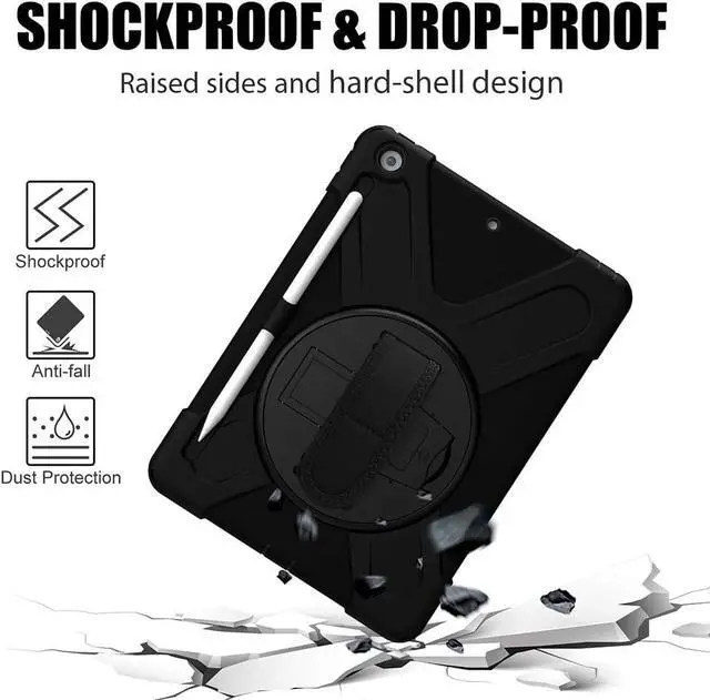 Alt view image 5 of 7 - BONAEVER For iPad 9th Generation Case iPad 8th/7th Generation 10.2 Case with Pencil Holder Stand and Strap Shoulder Strap zenrich Rugged Case for iPad 10.2 inch 2021/2020/2019
