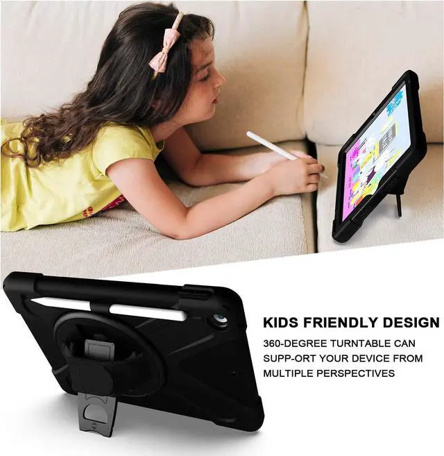Alt view image 2 of 7 - BONAEVER For iPad 9th Generation Case iPad 8th/7th Generation 10.2 Case with Pencil Holder Stand and Strap Shoulder Strap zenrich Rugged Case for iPad 10.2 inch 2021/2020/2019