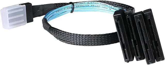 Alt view image 6 of 6 - BONAEVER Mini-SAS a SAS-Cable: 0.5 M Mini-SAS interno SFF-8087 a SFF-8482 4X SAS 29 pines con cable adaptador SATA-Power (1.6 pies)