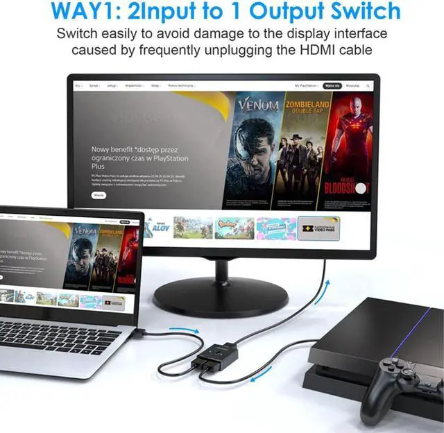 Alt view image 7 of 7 - BONAEVER usb switch kvm usb hub 3.0 switcher selector kvm switch for keyboard pc mouse printer 1 pc sharing 2 devices
