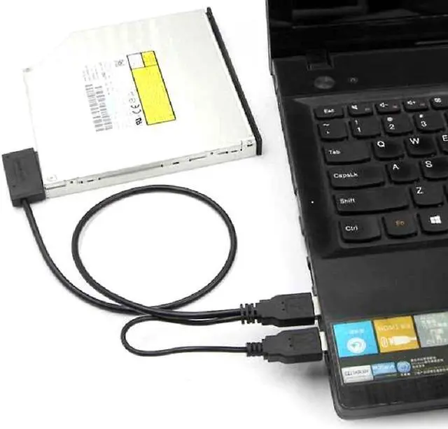 Alt view image 3 of 5 - BONAEVER Usb 2.0 Type A To 13 pin( 7+6) Sata Adapter Cable External Power For Cd-rom Dvd-rom