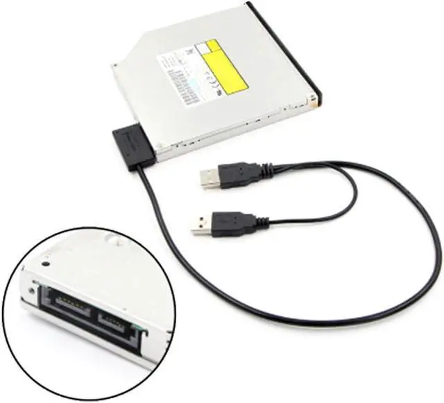 Alt view image 2 of 5 - BONAEVER Usb 2.0 Type A To 13 pin( 7+6) Sata Adapter Cable External Power For Cd-rom Dvd-rom