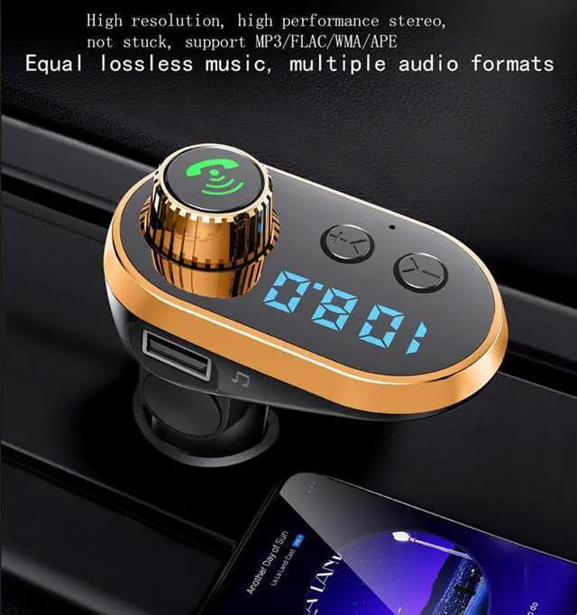 Alt view image 5 of 6 - BONAEVER 3.1A Car Charger Built-in 3 USB Ports Charging Data Cable Bluetooth 5.0 FM Transmitter Wireless H sfree Auto Audio Receiver MP3 Player Fast Charger