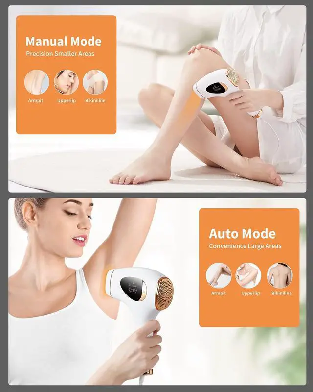 Alt view image 3 of 7 - BONAEVER Home Laser Hair Removal for Women Permanent Painless IPL Hair Removal Device Hair Remover with 9 Energy Levels 2 Flash Modes 999999 Flashes for Armpits Legs Whole Body Use