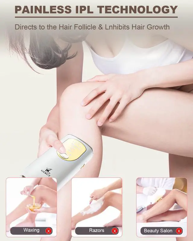 Alt view image 6 of 7 - BONAEVER Laser Hair Removal for Women Permanent Painless at-Home IPL Hair Removal Device Upgraded to 999999 Flashes 5 Level Energy Adjustable & 6 Flash Modes for Beautify Skin Face Body Bikini